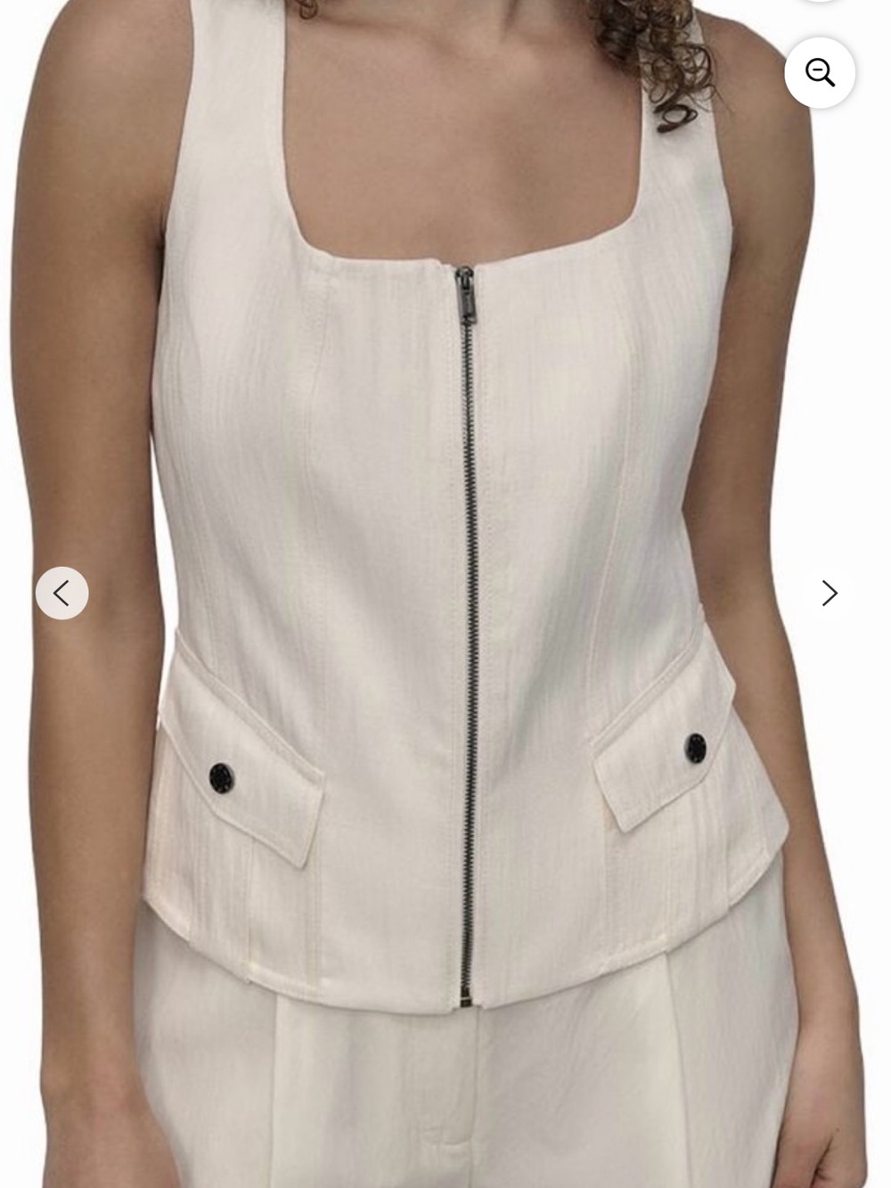 DKNY weathered twill zip front vest